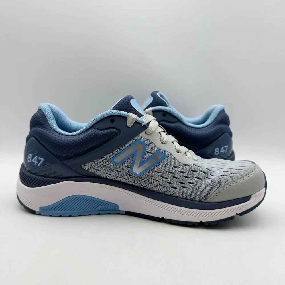 New Balance Womens 847v4 Walking Shoes US 6.5 AA NARROW Grey Blue Athletic NWOB